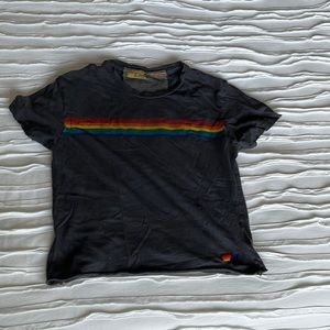 Aviator Nation Cropped Rainbow Tee XS